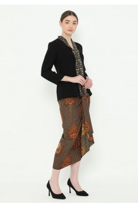 Lyne Halim Blouse Kutubaru Bordir, Hitam 8290